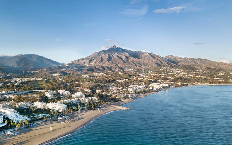 Beautiful aerial Panoramic View of Marbella