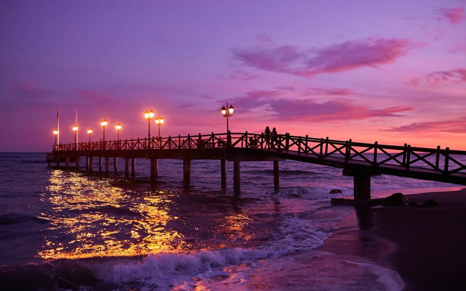 Pier stretching to sea in Marbella