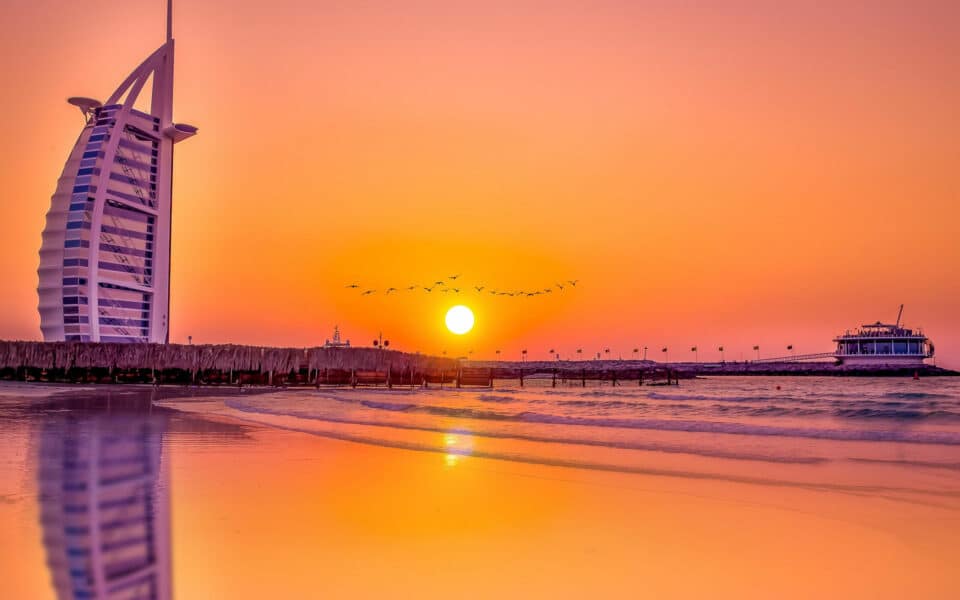 Burj Al Arab at Sunset. Dubai