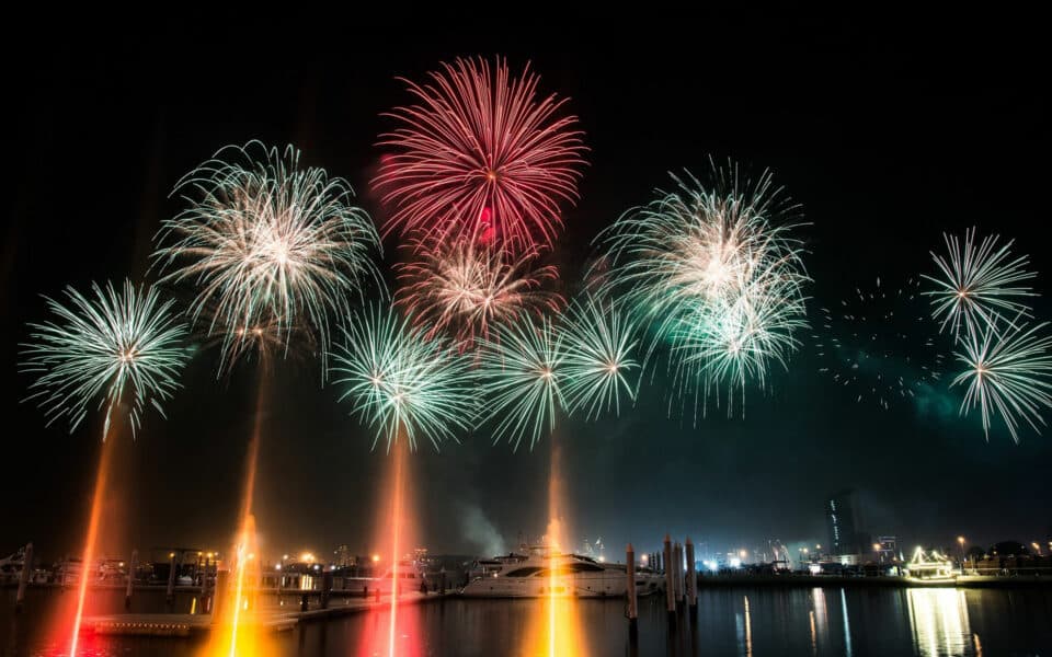 Fireworks over Dubai Marina