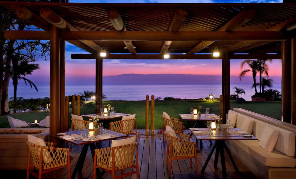 The Ritz-Carlton Abama El Mirador Terrace at night