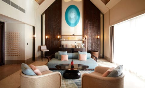 Joali Maldives Luxury Water Villa with Pool Living Room