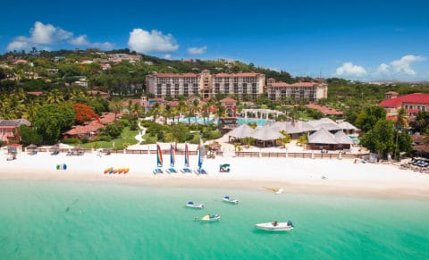 Sandals Grande Antigua Beach Aerial