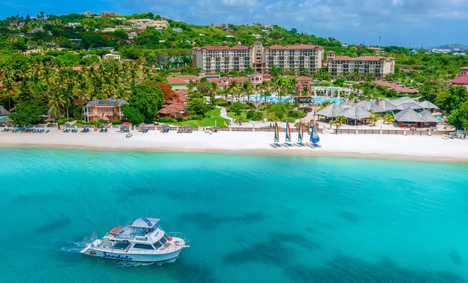 Sandals Grande Antigua Beach Aerial