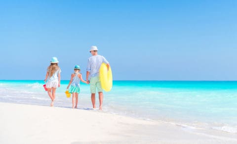 young children on the beach